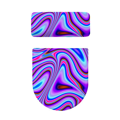 Purple Psychedelic Trippy Print Toilet Lid And Tank Cover Set
