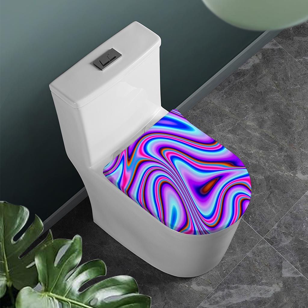 Purple Psychedelic Trippy Print Toilet Lid Cover