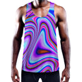 Purple Psychedelic Trippy Print Men's Workout Tank Top