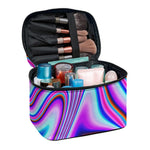Purple Psychedelic Trippy Print Travel Makeup Bag