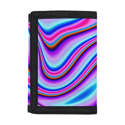 Purple Psychedelic Trippy Print Trifold Wallet