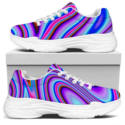Purple Psychedelic Trippy Print White Chunky Shoes