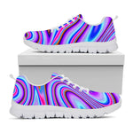 Purple Psychedelic Trippy Print White Running Shoes