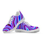 Purple Psychedelic Trippy Print White Running Shoes