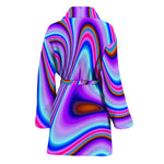 Purple Psychedelic Trippy Print Women's Bathrobe
