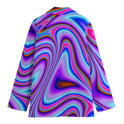 Purple Psychedelic Trippy Print Women's Blazer