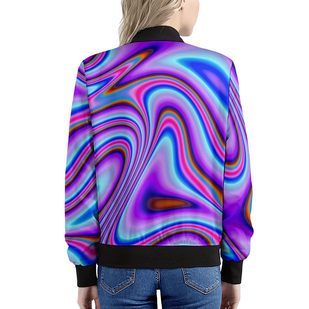 Purple Psychedelic Trippy Print Women's Bomber Jacket