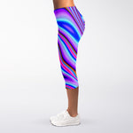 Purple Psychedelic Trippy Print Women's Capri Leggings