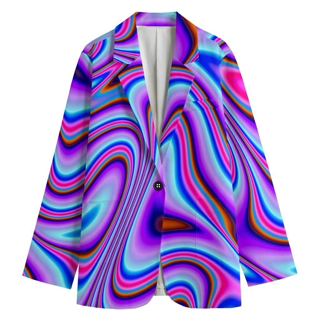 Purple Psychedelic Trippy Print Women's Cotton Blazer