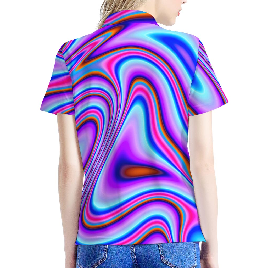 Purple Psychedelic Trippy Print Women's Polo Shirt