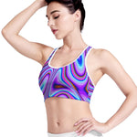Purple Psychedelic Trippy Print Women's Sports Bra