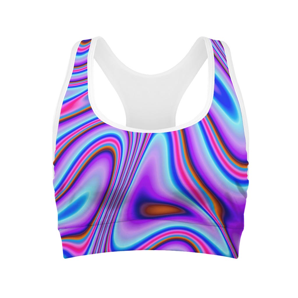 Purple Psychedelic Trippy Print Women's Sports Bra