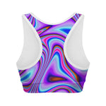 Purple Psychedelic Trippy Print Women's Sports Bra