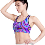 Purple Psychedelic Trippy Print Women's Sports Bra