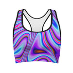 Purple Psychedelic Trippy Print Women's Sports Bra