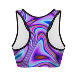 Purple Psychedelic Trippy Print Women's Sports Bra