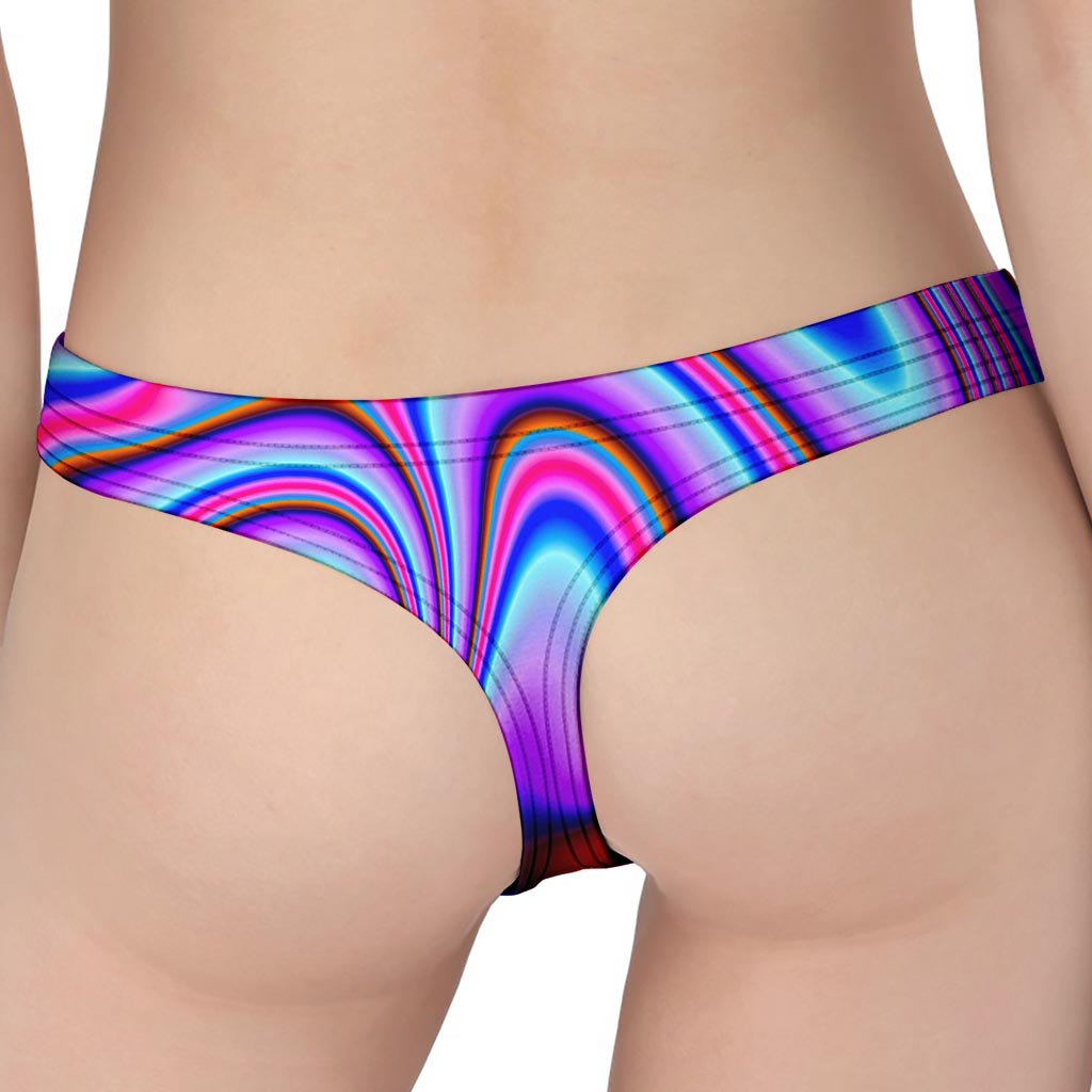 Purple Psychedelic Trippy Print Women's Thong