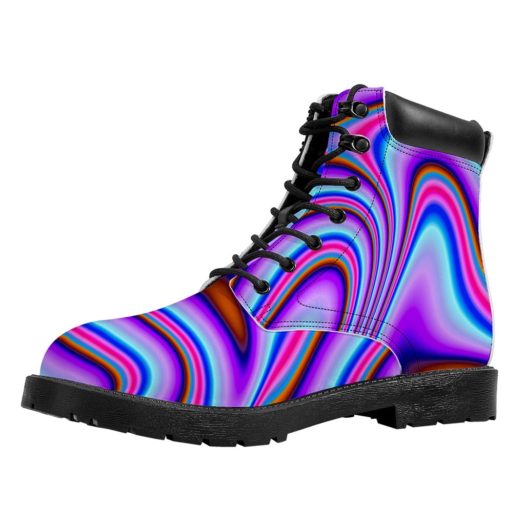 Purple Psychedelic Trippy Print Work Boots