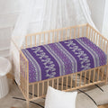 Purple Ribbon Knitted Pattern Print Baby Crib Sheet