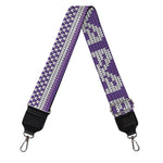 Purple Ribbon Knitted Pattern Print Bag Strap