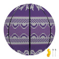 Purple Ribbon Knitted Pattern Print Basketball