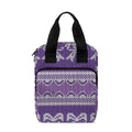 Purple Ribbon Knitted Pattern Print Bible Tote Bag