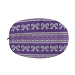 Purple Ribbon Knitted Pattern Print Car Side Mirror Covers