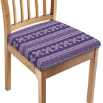 Purple Ribbon Knitted Pattern Print Chair Cushion Cover