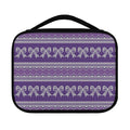 Purple Ribbon Knitted Pattern Print Classic Bible Case