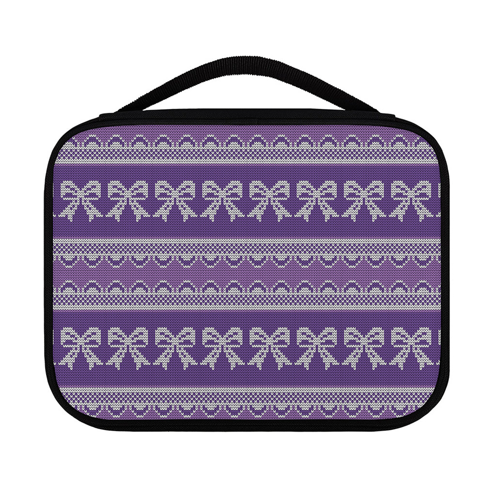 Purple Ribbon Knitted Pattern Print Classic Bible Case