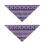 Purple Ribbon Knitted Pattern Print Dog Bandana