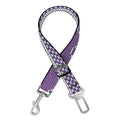 Purple Ribbon Knitted Pattern Print Dog Seat Belt