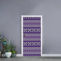 Purple Ribbon Knitted Pattern Print Door Sticker