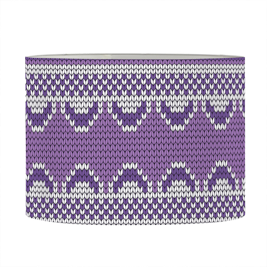 Purple Ribbon Knitted Pattern Print Drum Lamp Shade