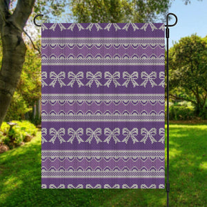 Purple Ribbon Knitted Pattern Print Garden Flag