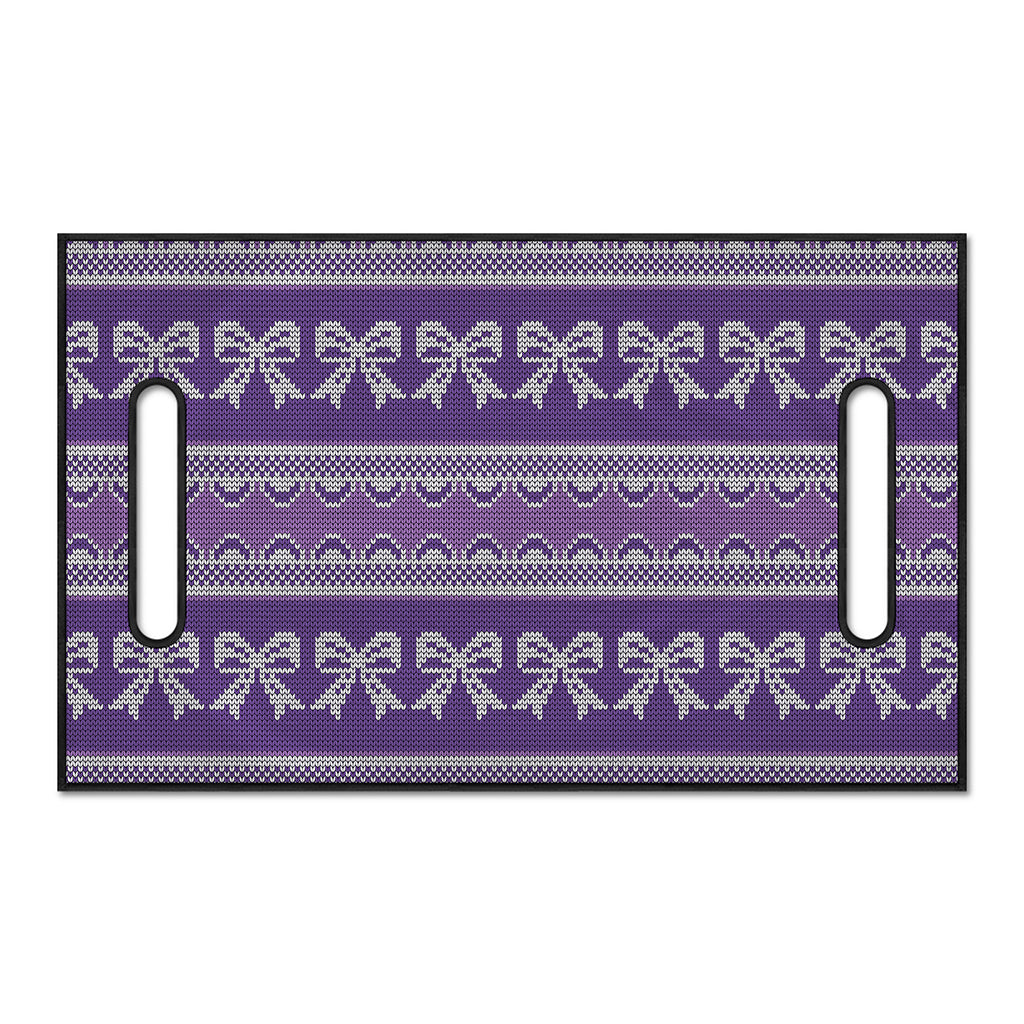 Purple Ribbon Knitted Pattern Print Golf Cart Seat Cover