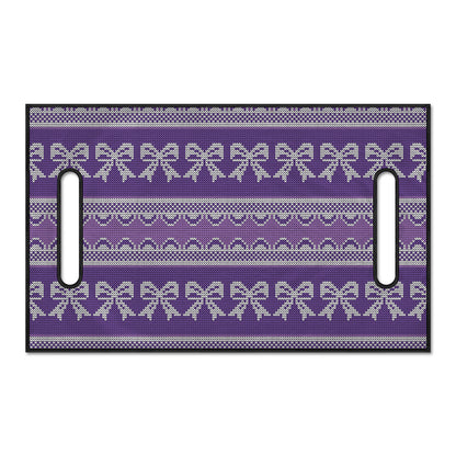Purple Ribbon Knitted Pattern Print Golf Cart Seat Cover