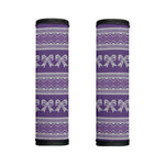 Purple Ribbon Knitted Pattern Print Handle Covers