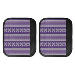 Purple Ribbon Knitted Pattern Print Handle Covers