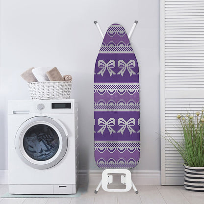 Purple Ribbon Knitted Pattern Print Ironing Board Cover