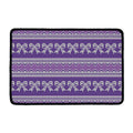 Purple Ribbon Knitted Pattern Print Kitchen Mat