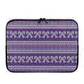 Purple Ribbon Knitted Pattern Print Laptop Sleeve