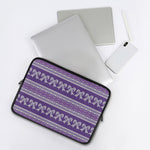Purple Ribbon Knitted Pattern Print Laptop Sleeve