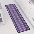 Purple Ribbon Knitted Pattern Print Long Kitchen Mat