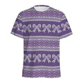 Purple Ribbon Knitted Pattern Print Men's Athletic T-Shirt