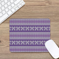 Purple Ribbon Knitted Pattern Print Mouse Pad
