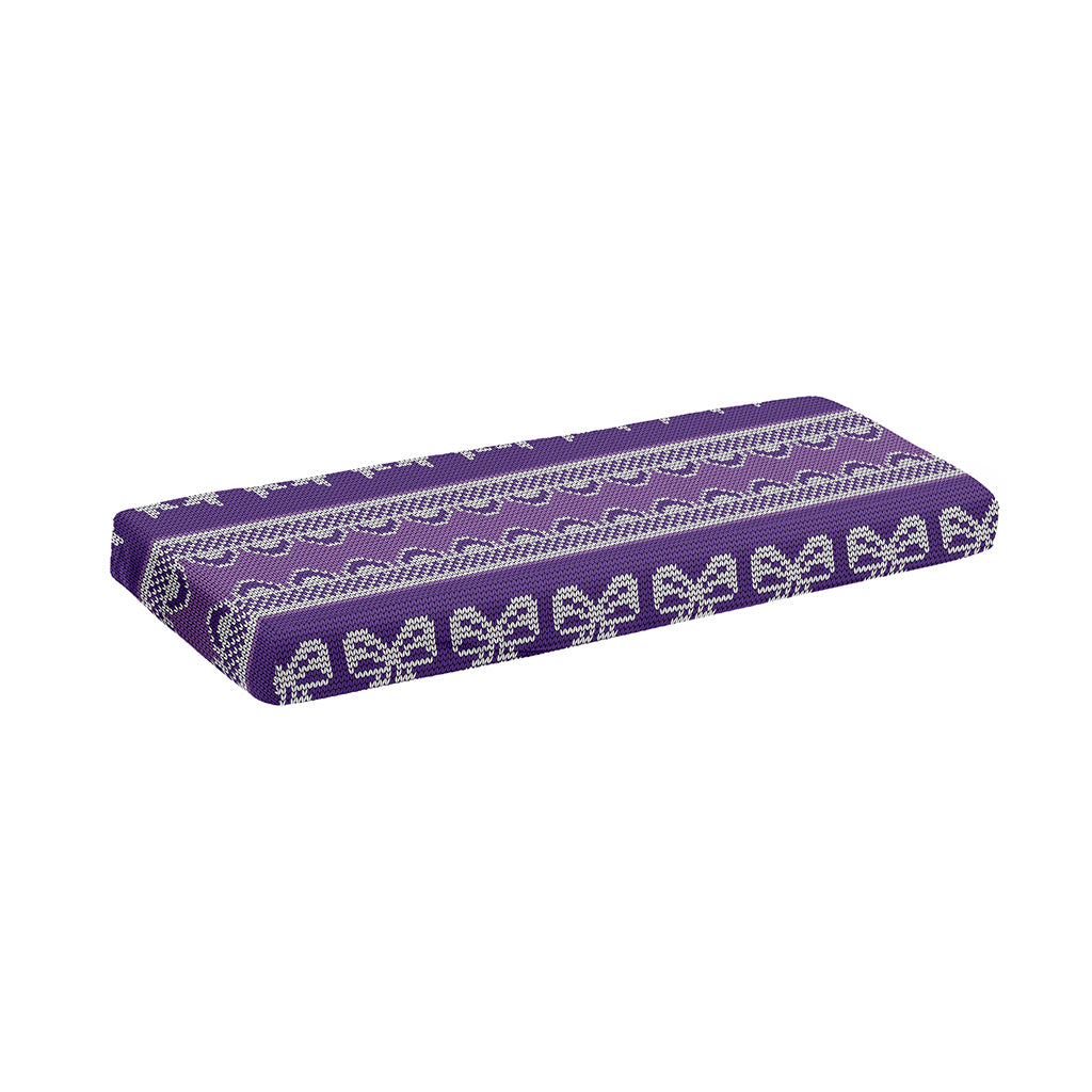 Purple Ribbon Knitted Pattern Print Piano Keyboard Cover