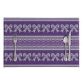 Purple Ribbon Knitted Pattern Print Placemat