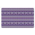 Purple Ribbon Knitted Pattern Print Polyester Doormat