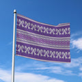 Purple Ribbon Knitted Pattern Print Polyester Flag